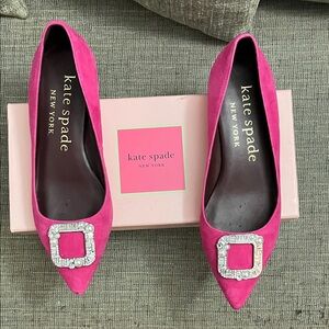 Kate Spade Fuchsia Flats with Embellished Buckle